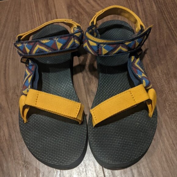 Teva - Universal Sandals Strappy 1003987 | Size 7 | Chestnut Multi Yellow & Blue - Picture 12 of 12